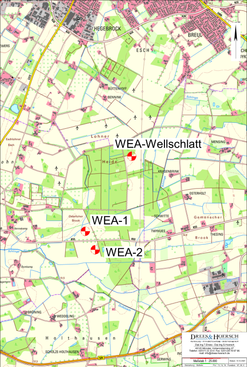 Standortkarte der Windenergieanlagen